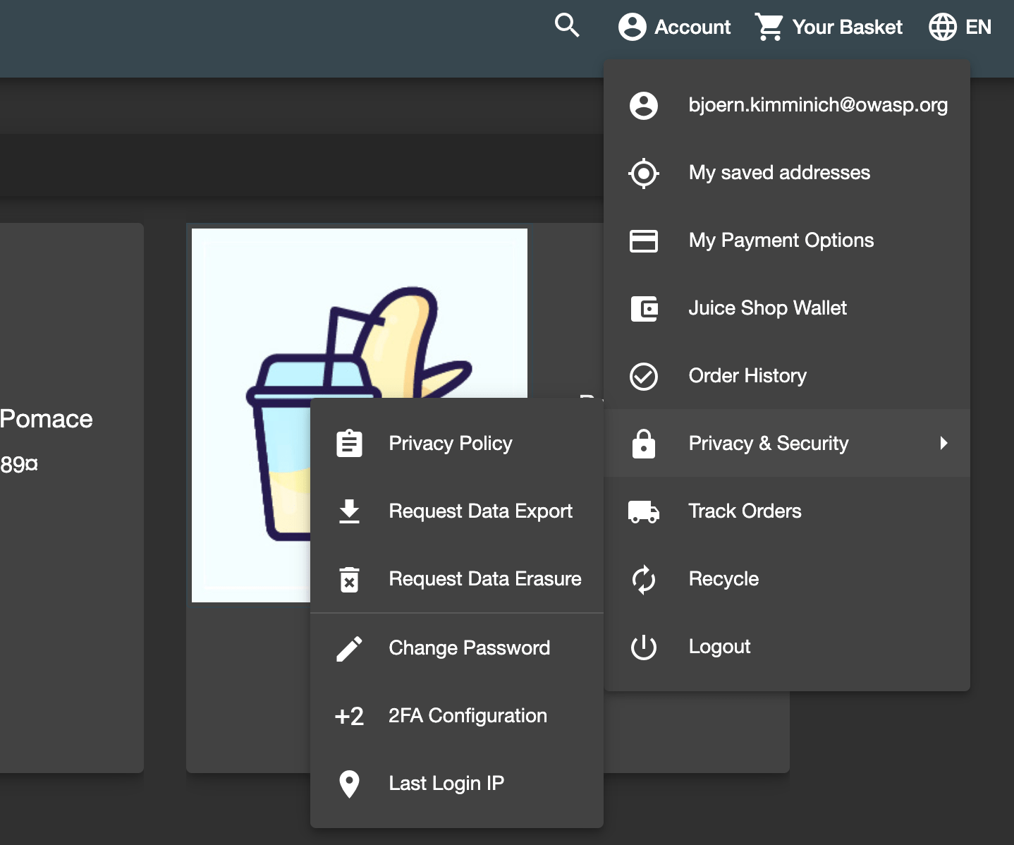 User Menu