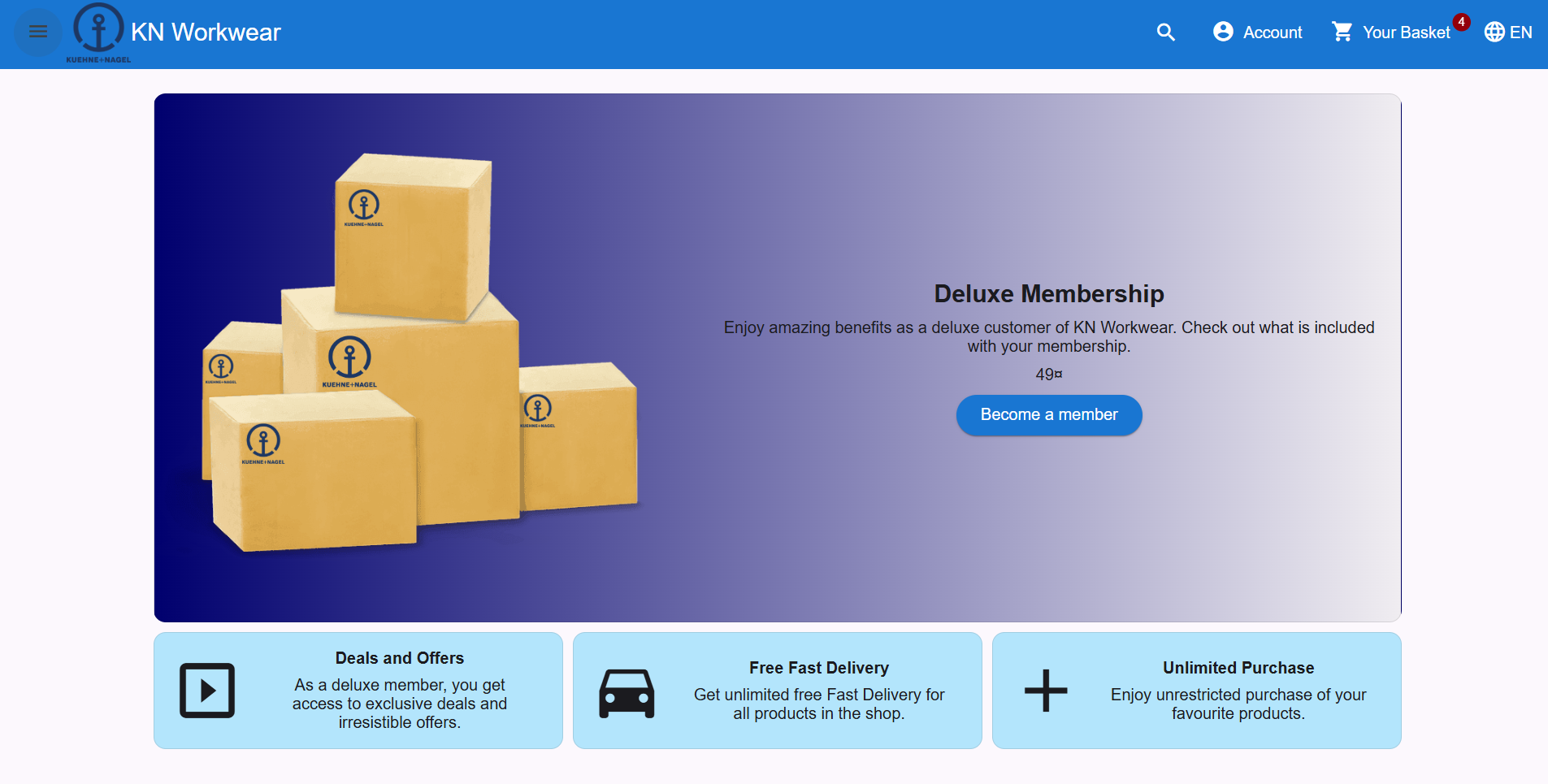 Deluxe membership in Kuehne+Nagel theme