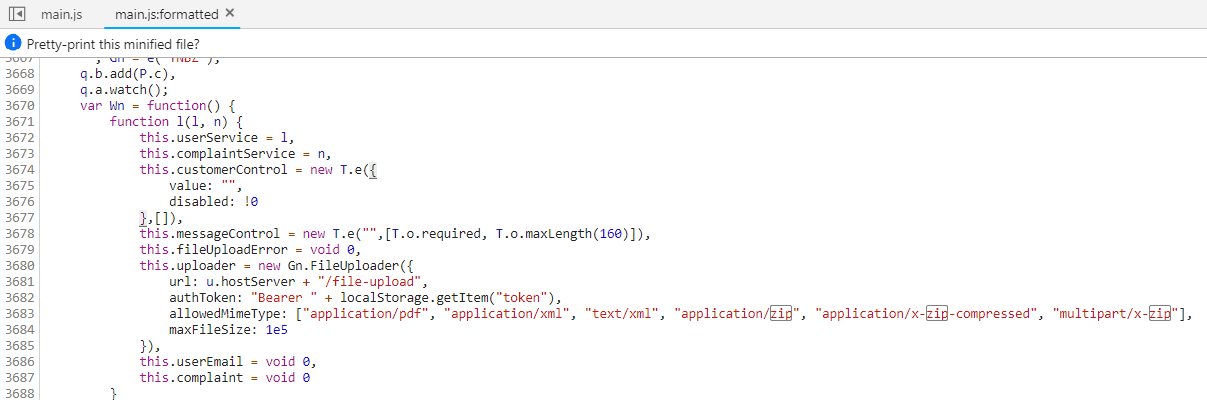 Possible XML upload spoilered in main.js