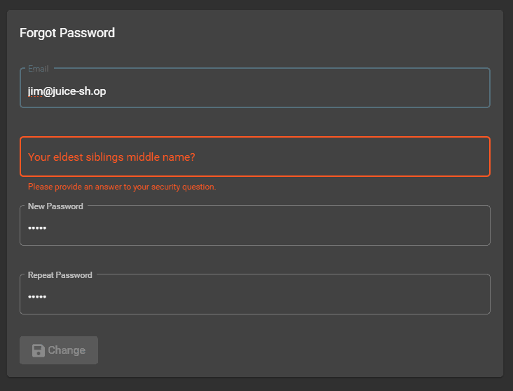 Password reset for Jim