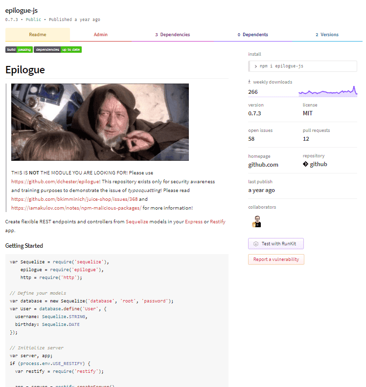 epilogue-js on NPM