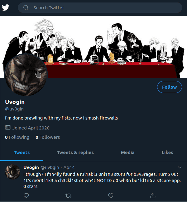 Uvogin’s Twitter