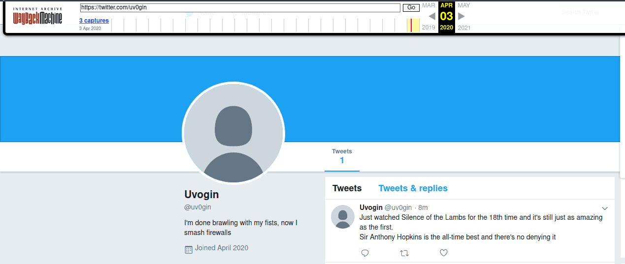 Uvogin’s Twitter Snapshot