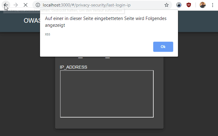 XSS in Last Login IP address