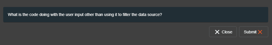 Second hint displayed for DOM XSS challenge
