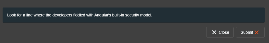 Third hint displayed for DOM XSS challenge