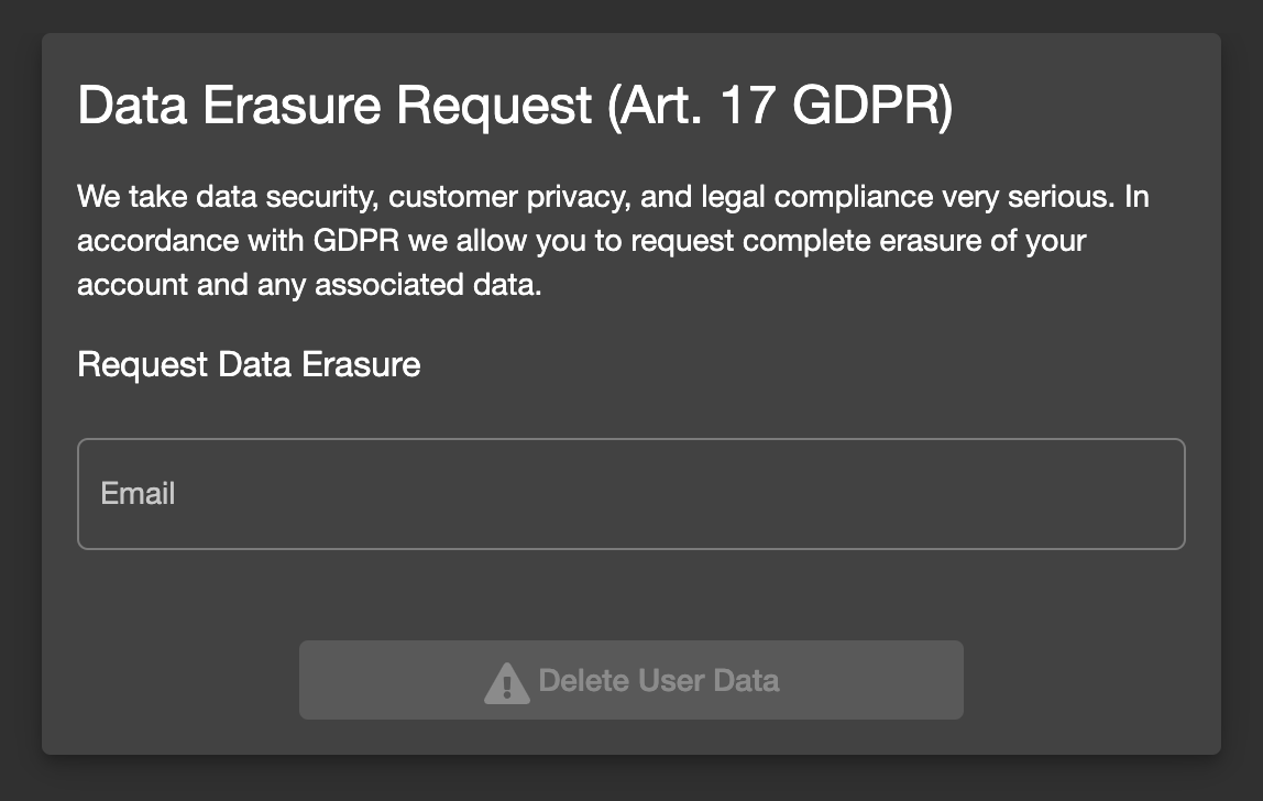Data Erasure Request