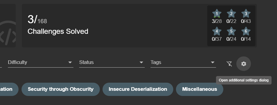 Button to open additional settings for the Score Board